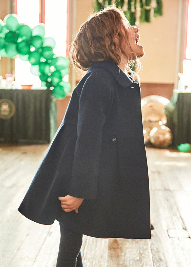 Girls Wool Peacoat | Navy