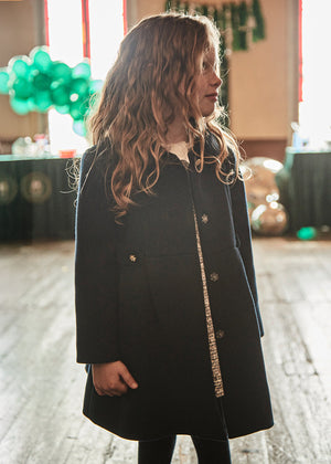 Girls Wool Peacoat | Navy