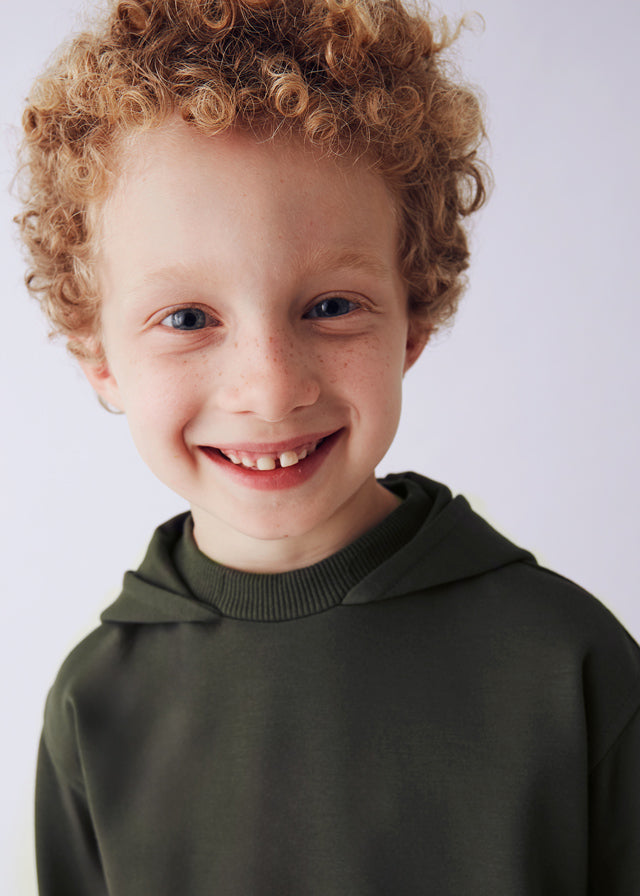 Boys Hooded Pullover Sweatshirt | Olive