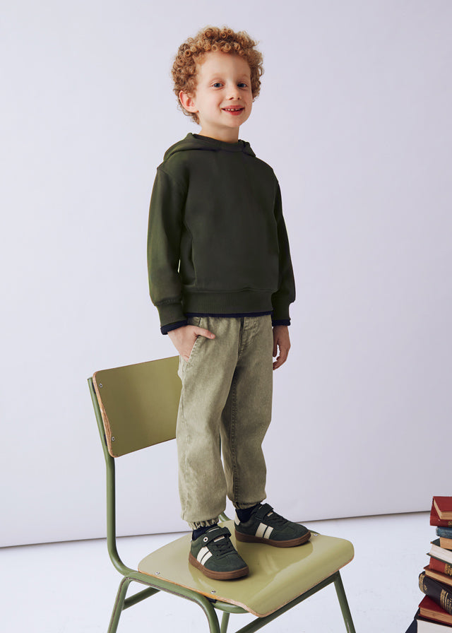 Boys Hooded Pullover Sweatshirt | Olive