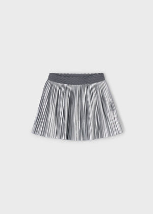 Girls Pleated Skirt | Silver