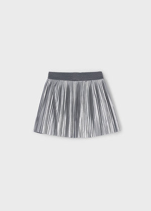 Girls Pleated Skirt | Silver