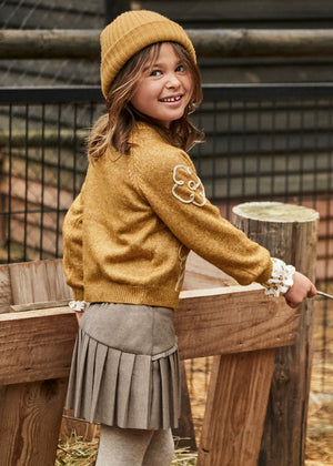 Girls Pleated Skort | Taupe