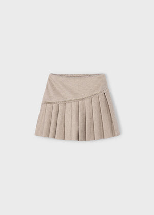 Girls Pleated Skort | Taupe