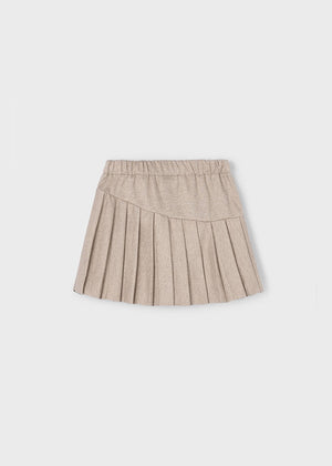Girls Pleated Skort | Taupe