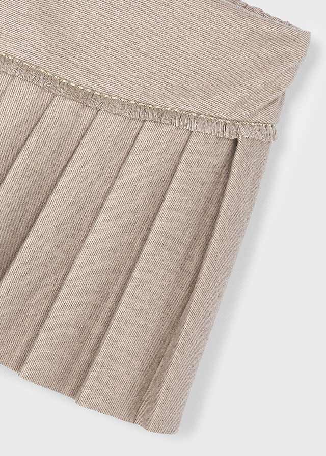 Girls Pleated Skort | Taupe
