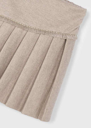 Girls Pleated Skort | Taupe