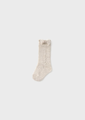 Pointelle Knee Socks | Heather Sand
