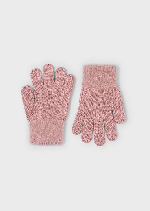Girls Faux Fur Knit Gloves | Assorted