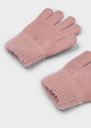 Girls Faux Fur Knit Gloves | Assorted