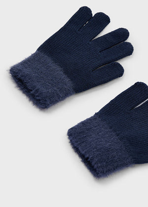 Girls Faux Fur Knit Gloves | Assorted