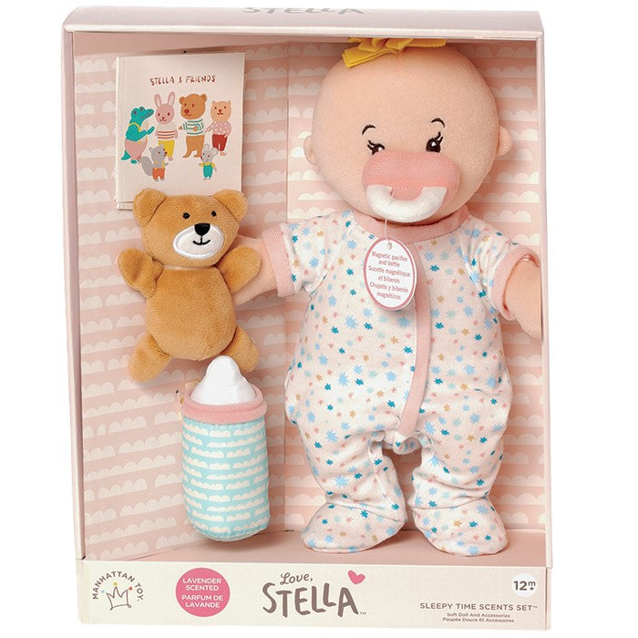 Love, Stella Sleepy Time Set | Peach Doll with Blonde Tuft