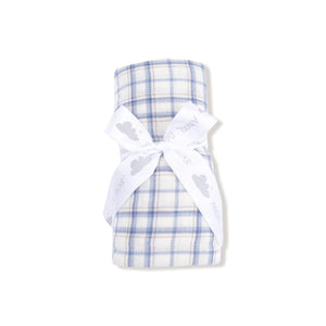 Blue Plaid Muslin Swaddle Blanket