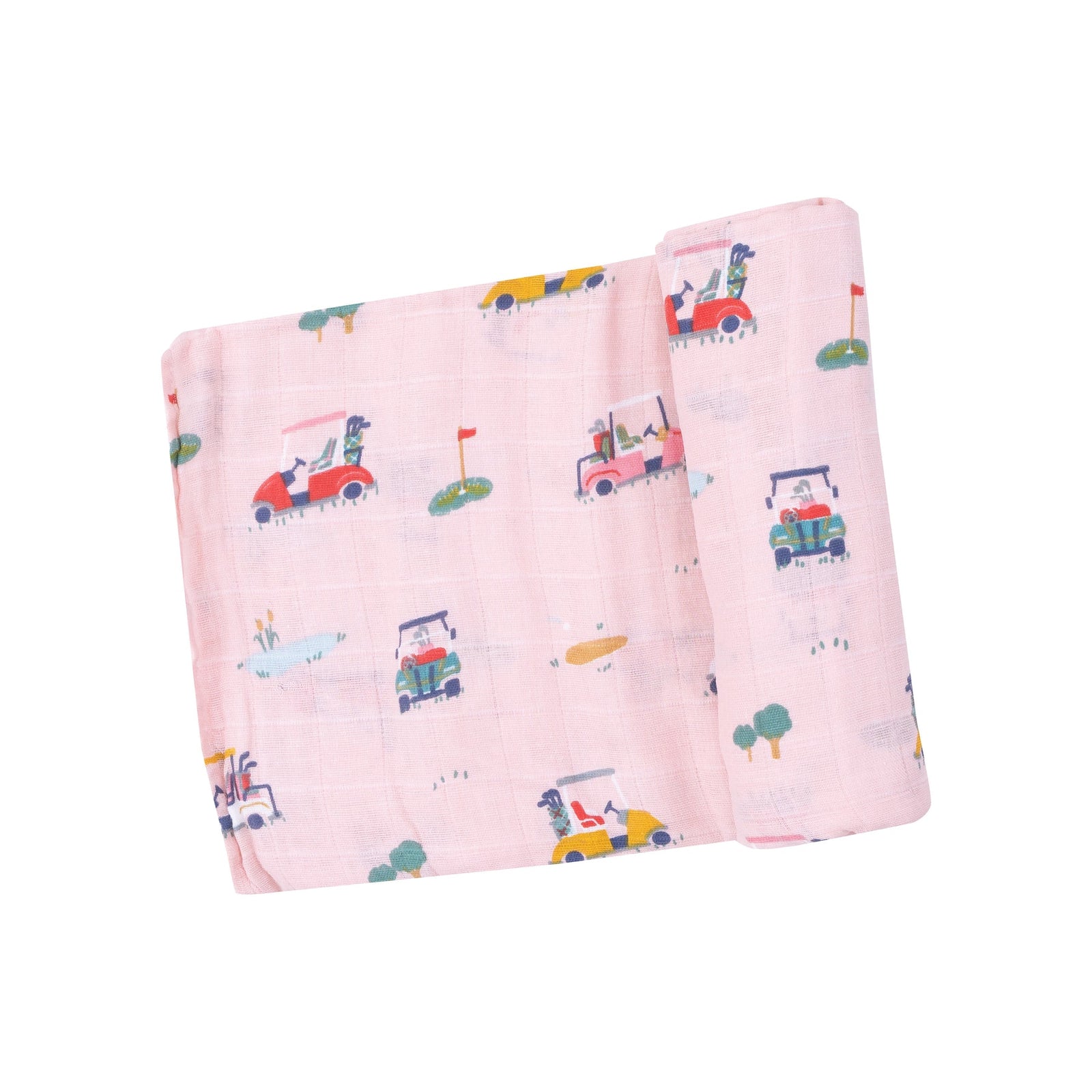 Golf Cart Cuties Muslin Swaddle Blanket