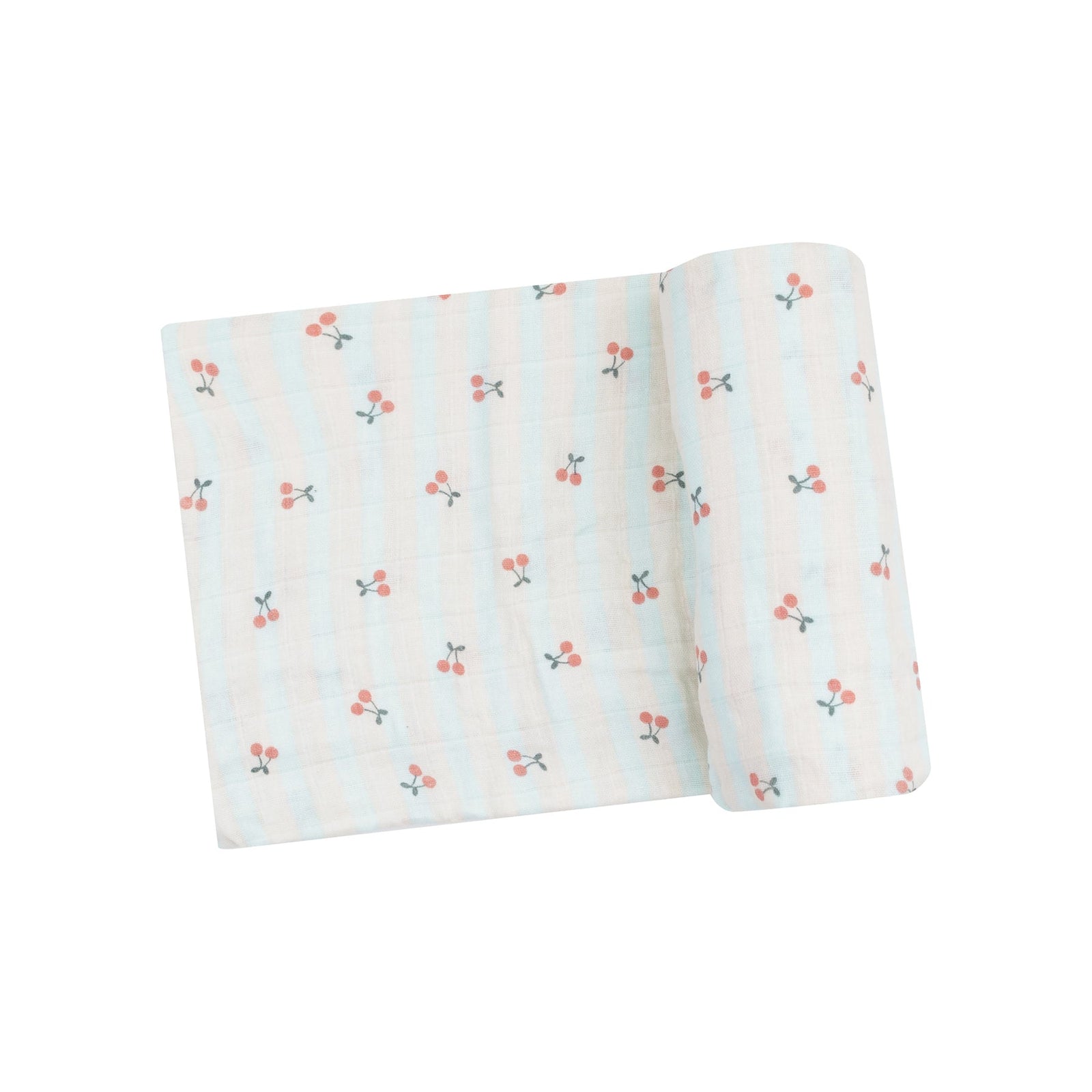 Cherry Stripe Muslin Swaddle Blanket