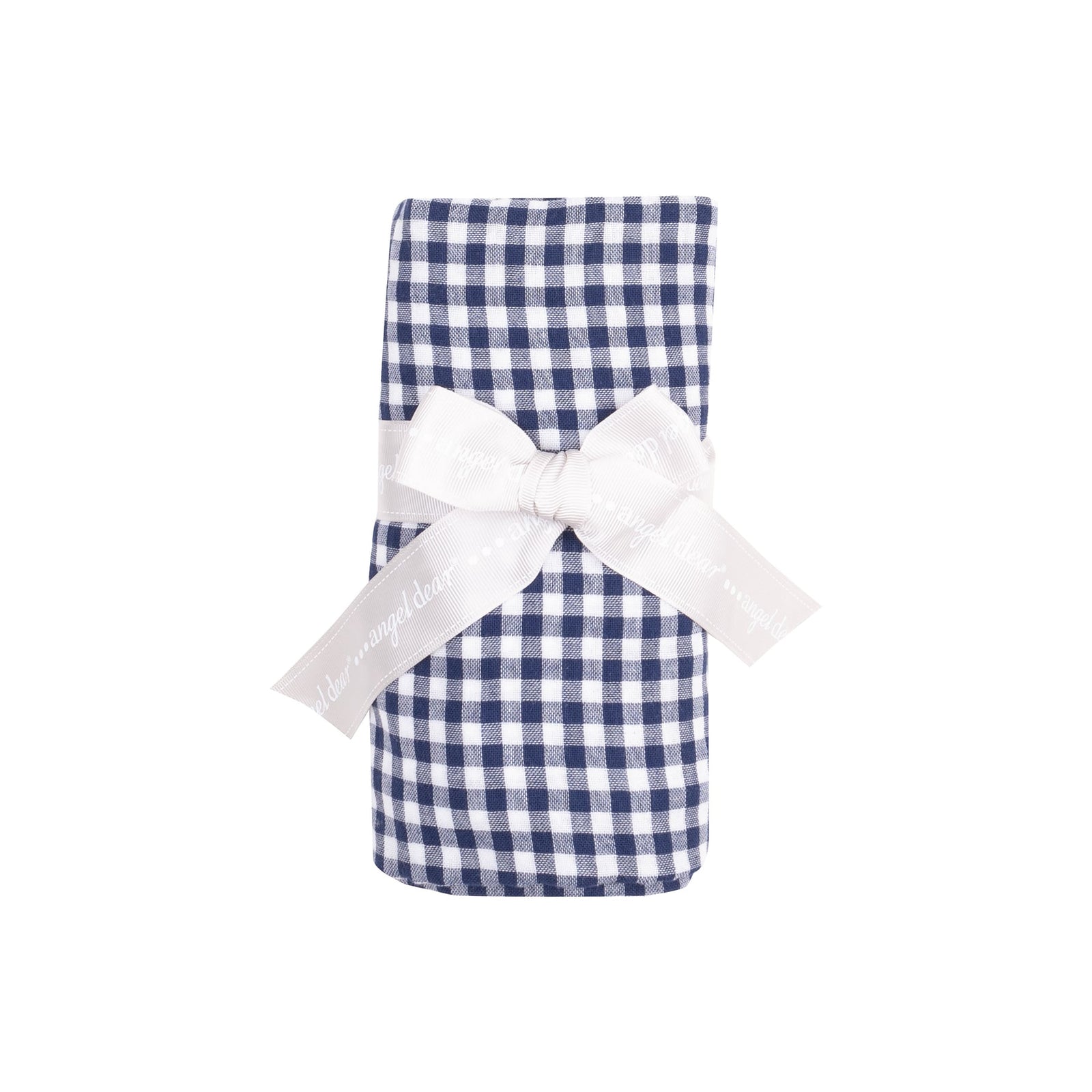Navy Gingham Muslin Swaddle Blanket