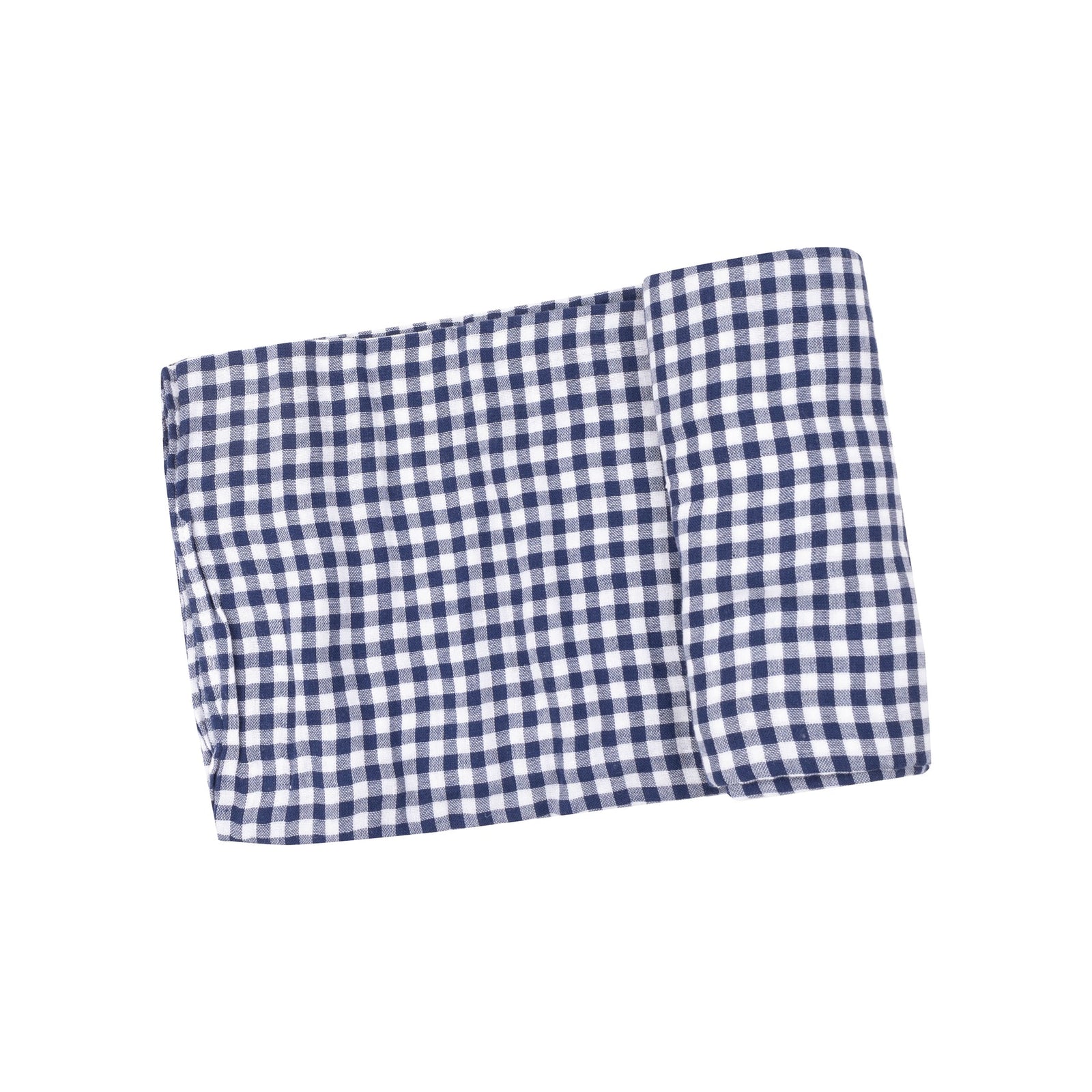 Navy Gingham Muslin Swaddle Blanket