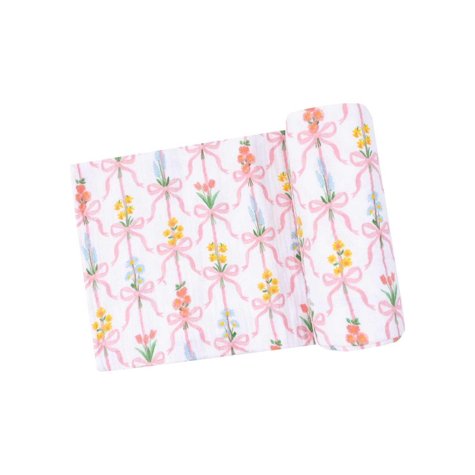 Ribbon Bouquets Muslin Swaddle Blanket