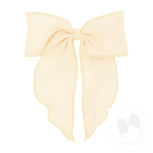 Cotton Gauze Bowtie with Twisted Wrap and Whimsy Tails | Antique White