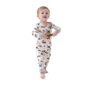 Crayon Construction Bamboo Long Sleeve Pajama Set