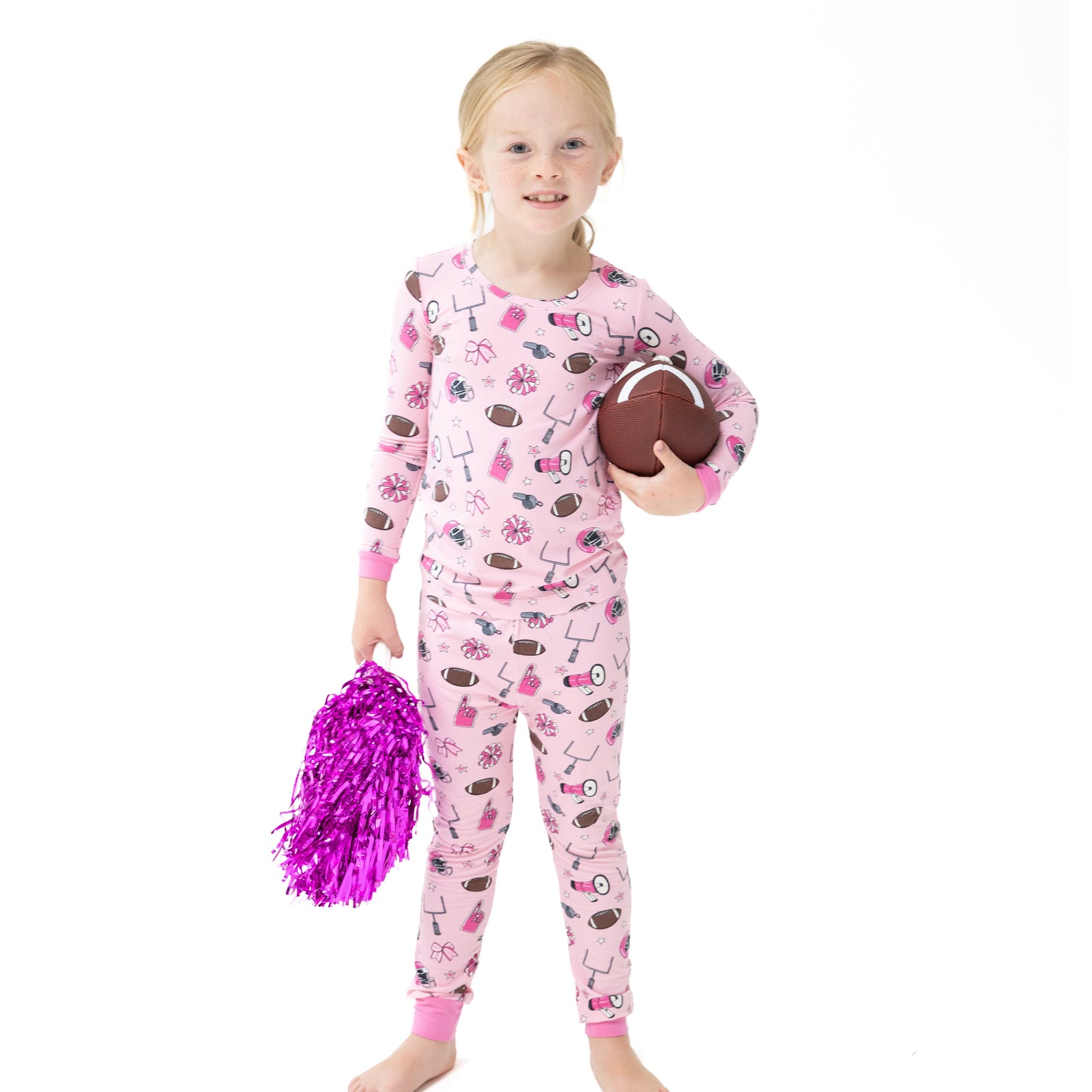 Game Day Pink Bamboo Long Sleeve Pajama Set