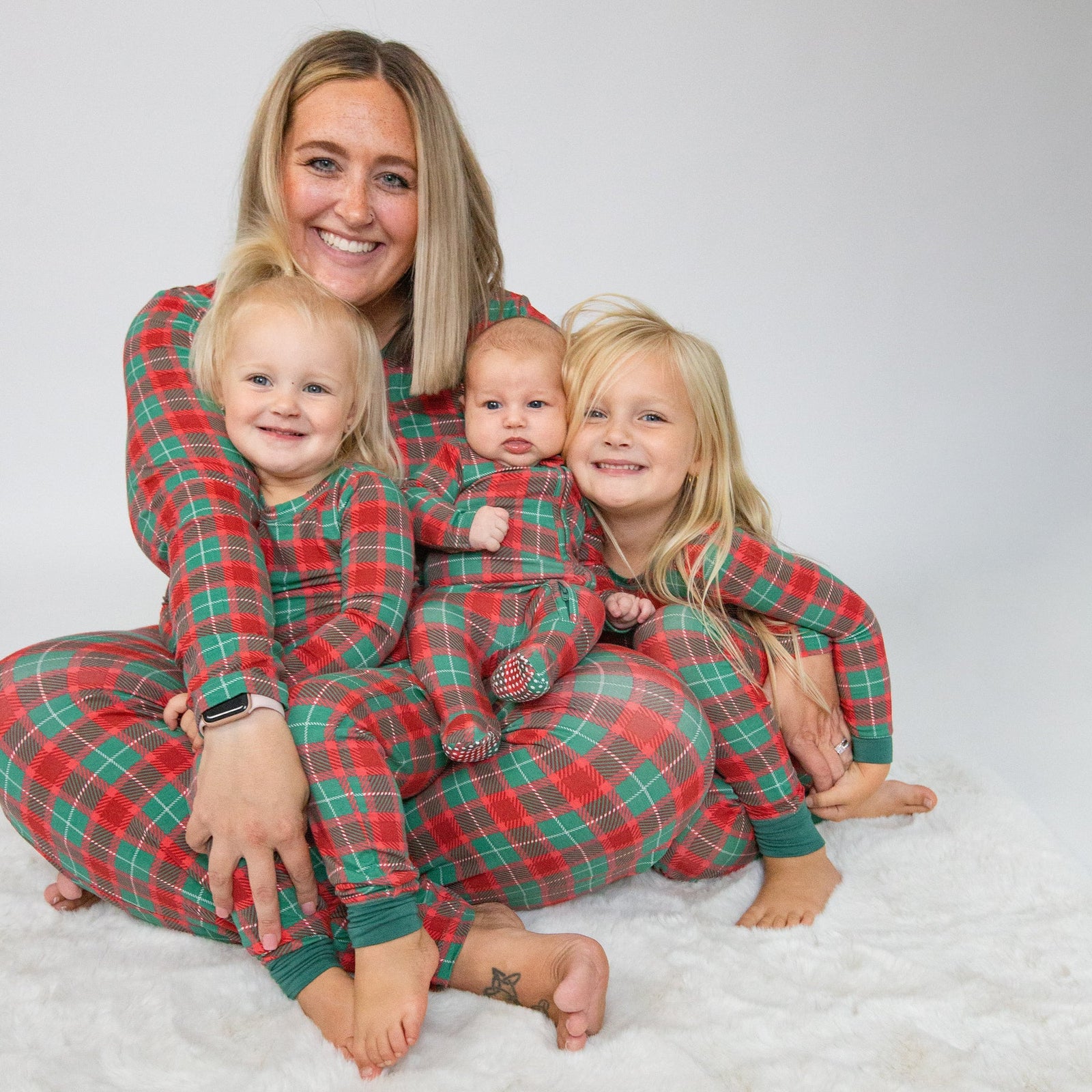 Holiday Plaid Adult Bamboo Long Sleeve Pajama Set