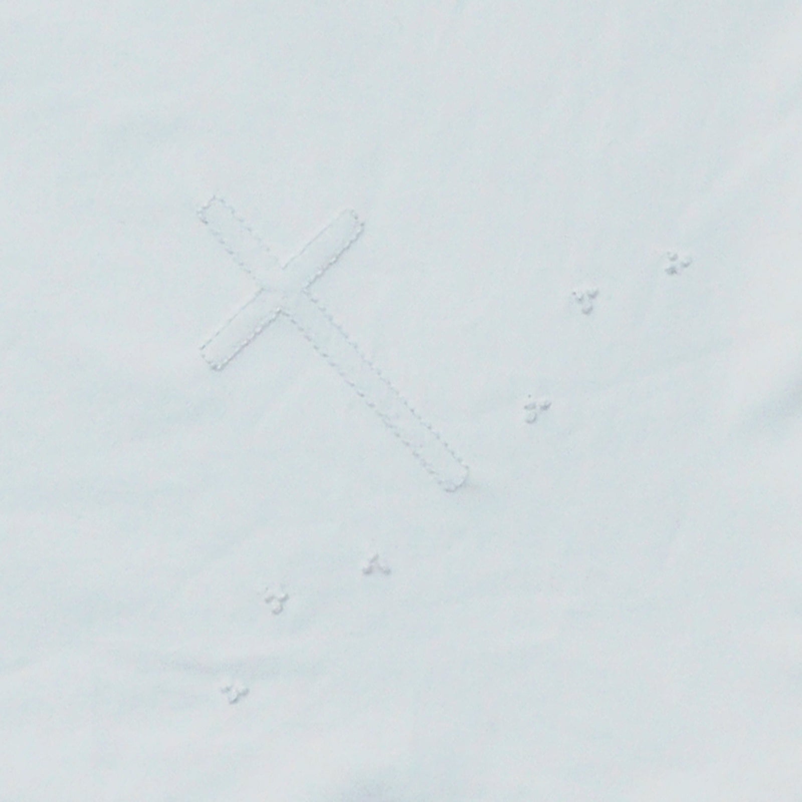 White Baby Blanket with White Cross Embroidery