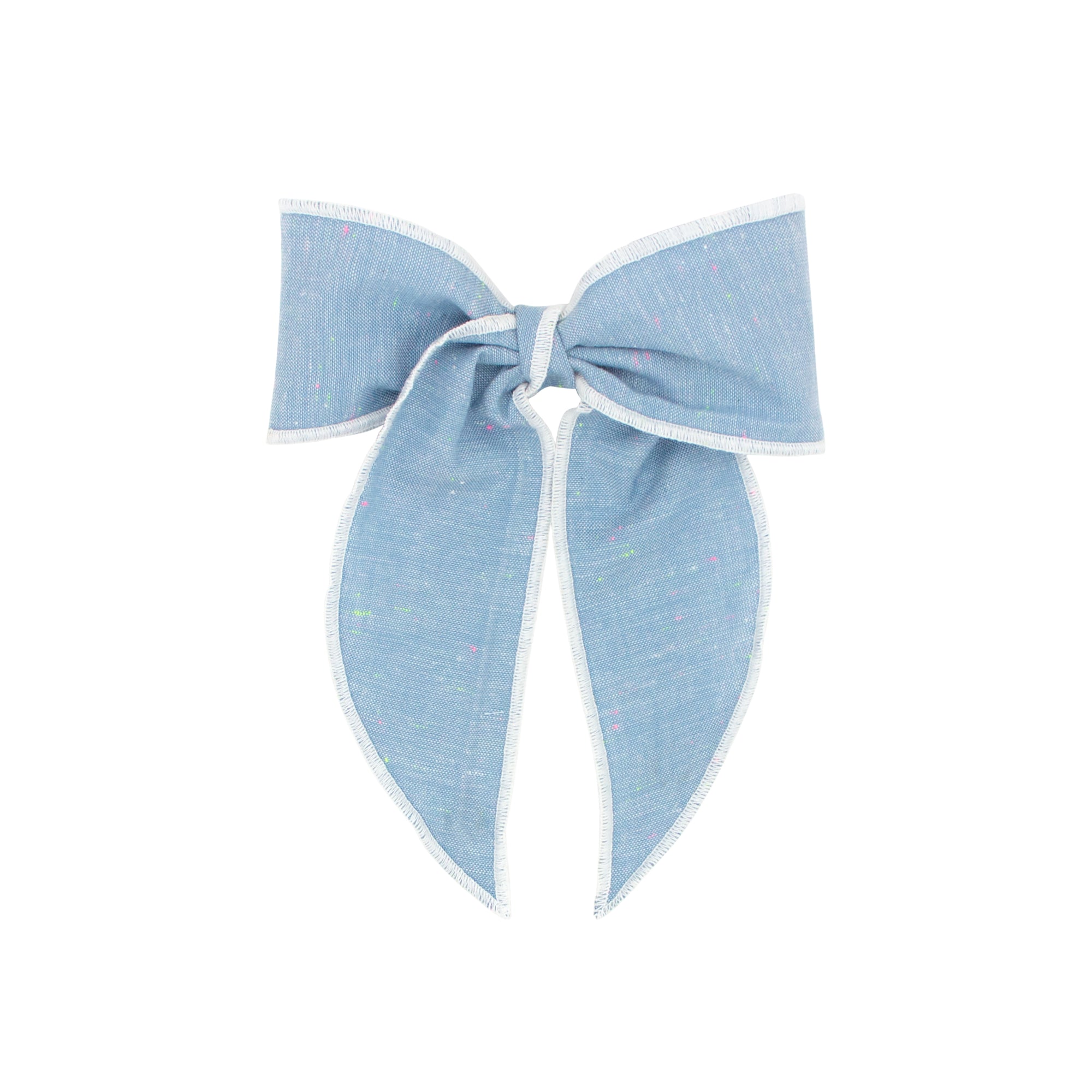 Chambray Bowtie with Twisted Wrap and Whimsy Tails Fab Bow | Denim