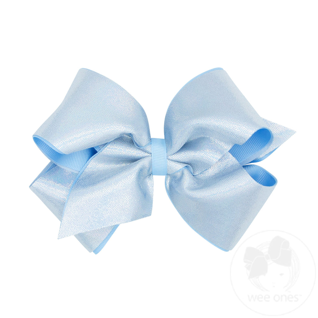 King Mirror Dot and Grosgrain Overlay Hair Bow | Assorted