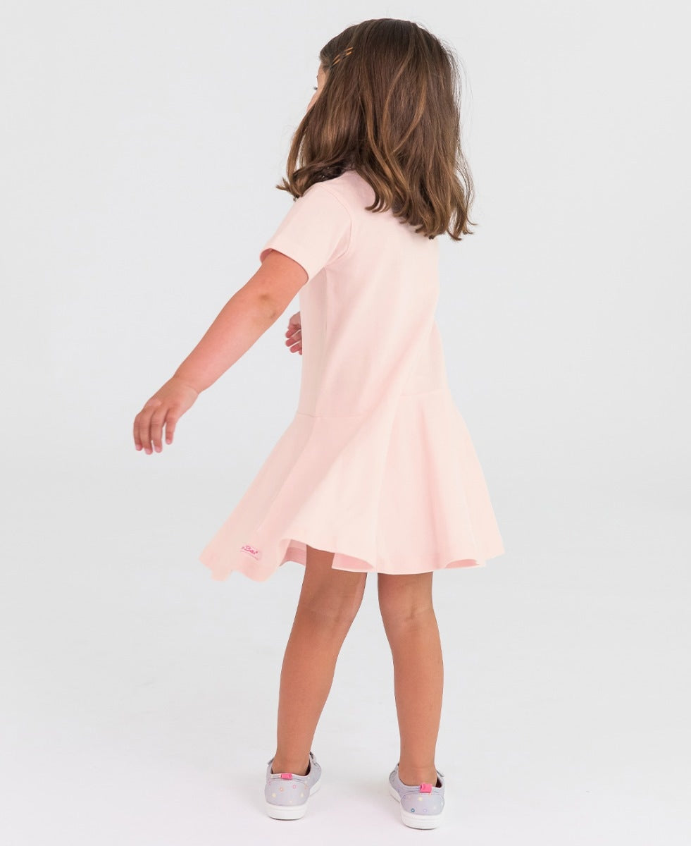 Pale Pink Pique Polo Short Sleeve Dress
