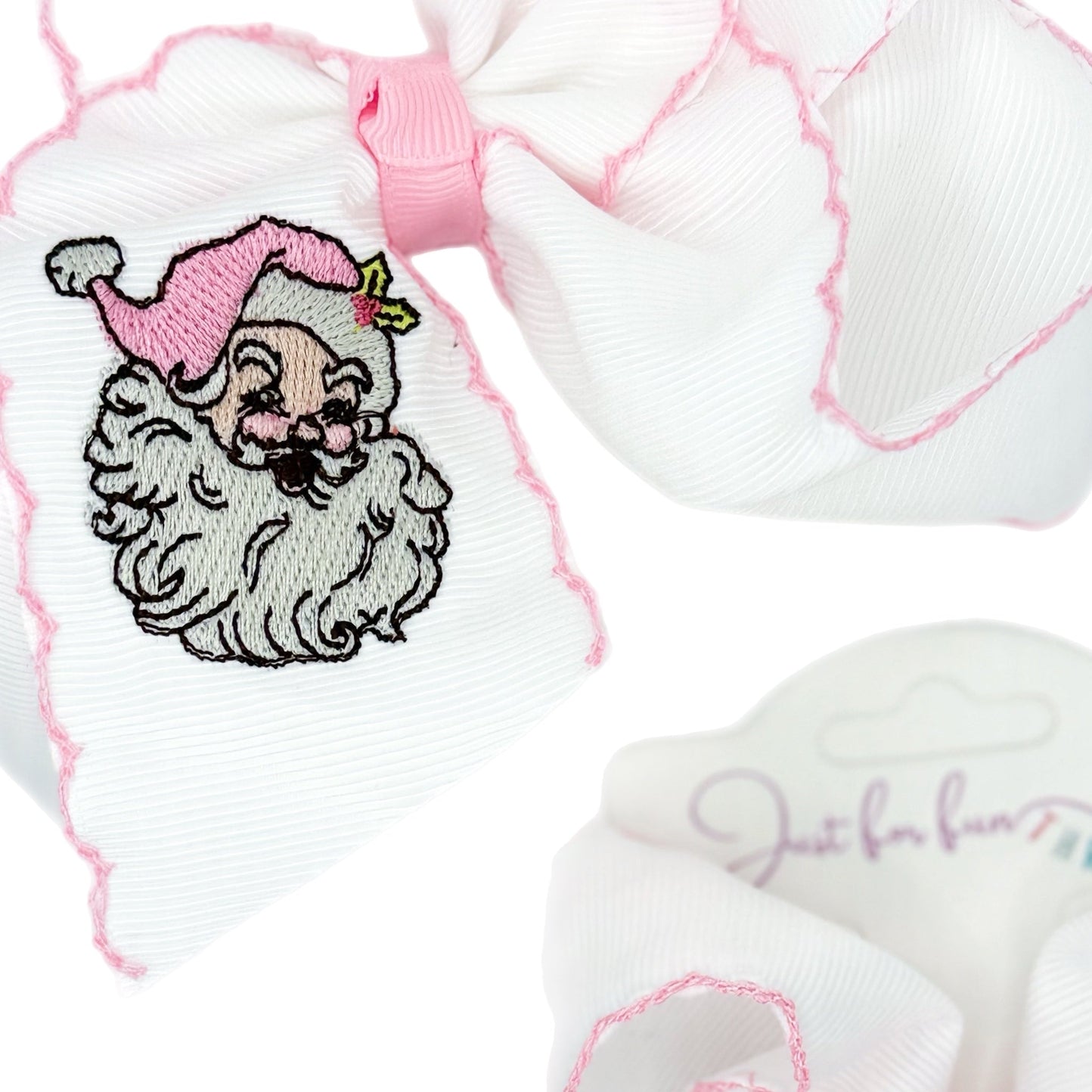 Pink Santa Moonstitch Grosgrain Hair Bow
