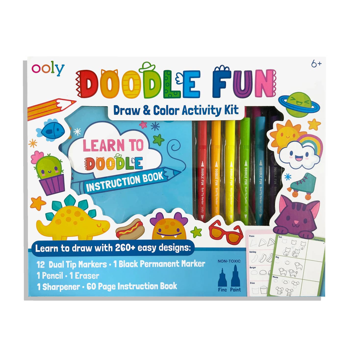 Doodle Fun Draw & Color Activity Kit | 17pc Set