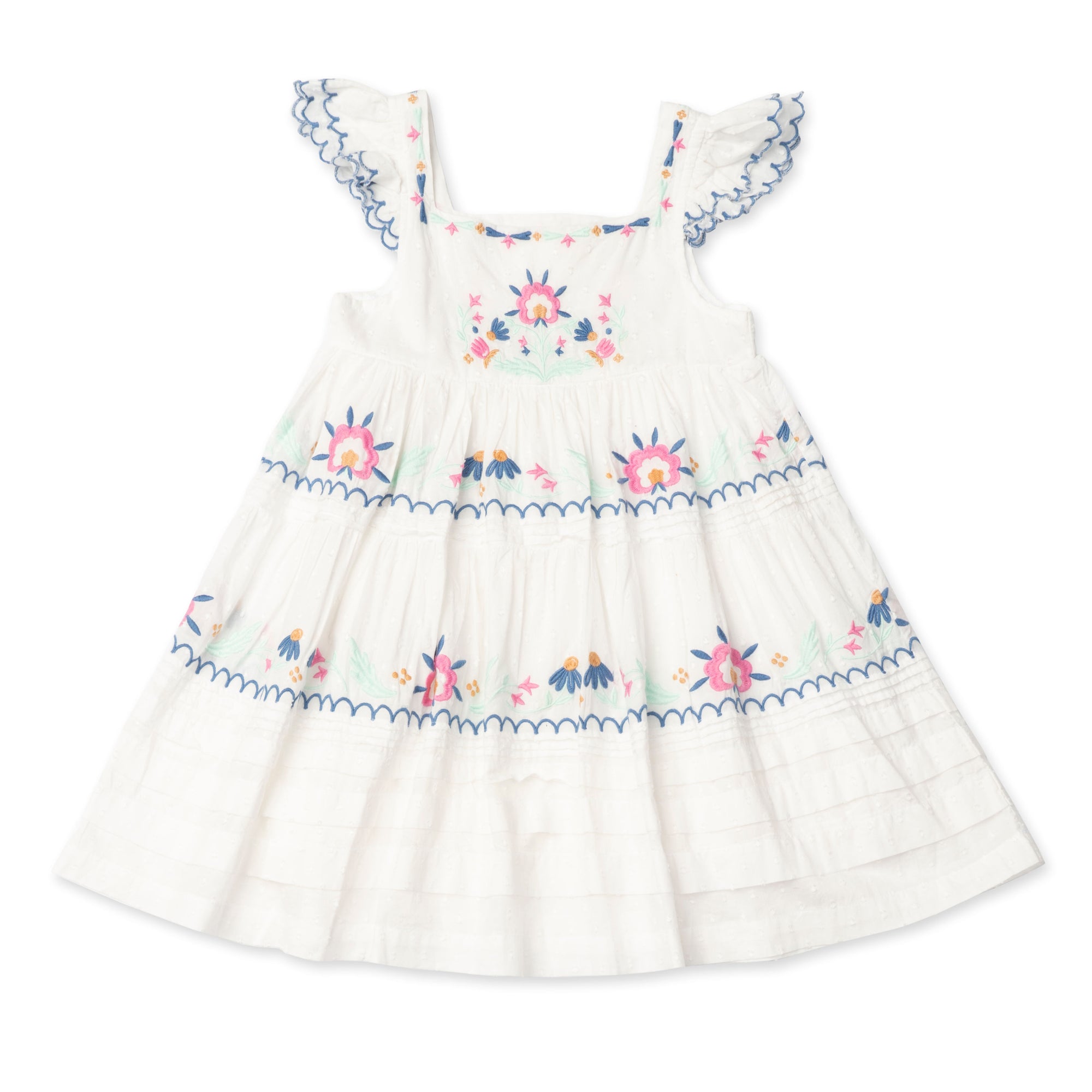 Nanette Embroidered Dress | Pearl Embroidery