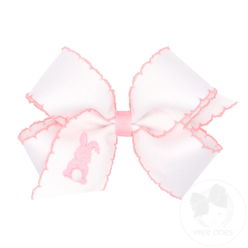 Grosgrain Bow with Moonstitch Edge and Easter-inspired Embroidery on Tail | Assorted