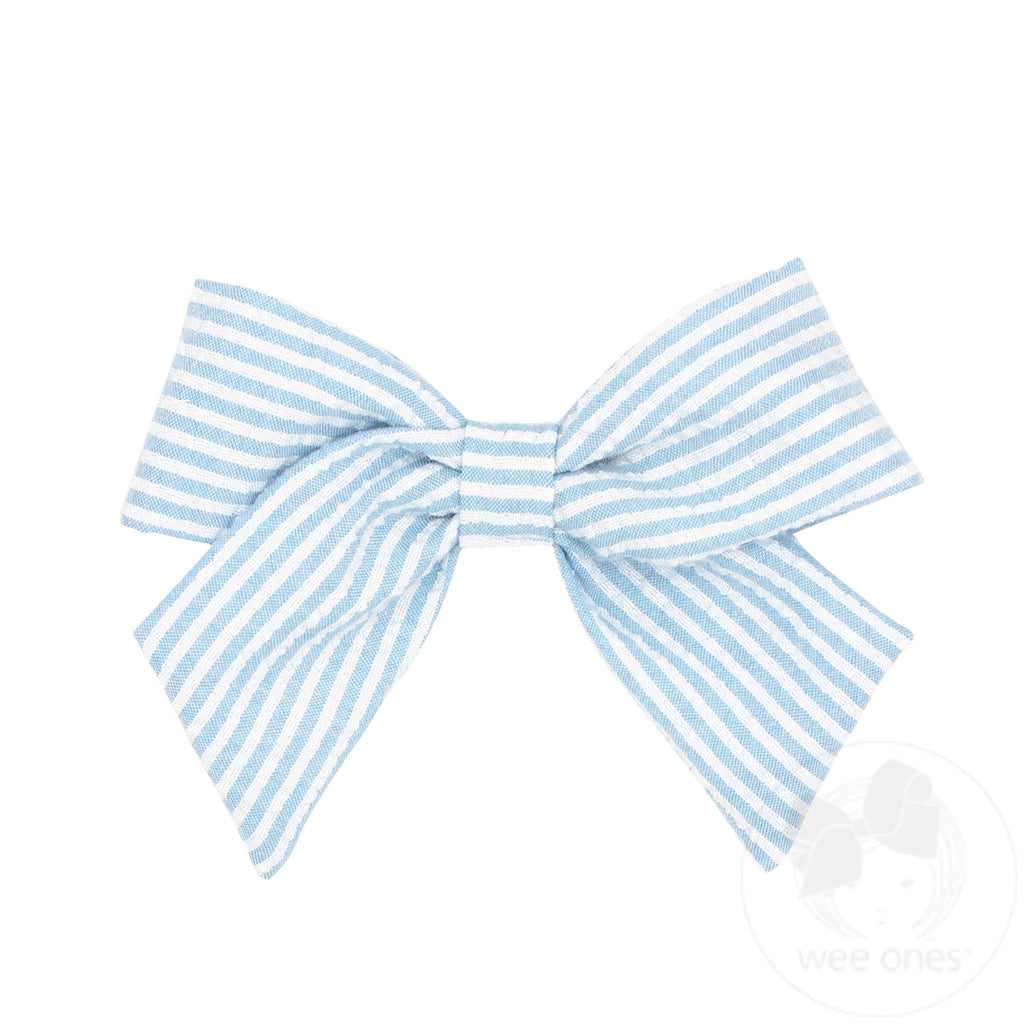 Medium Genuine Seersucker Fabric Bowtie with Tails | Assorted