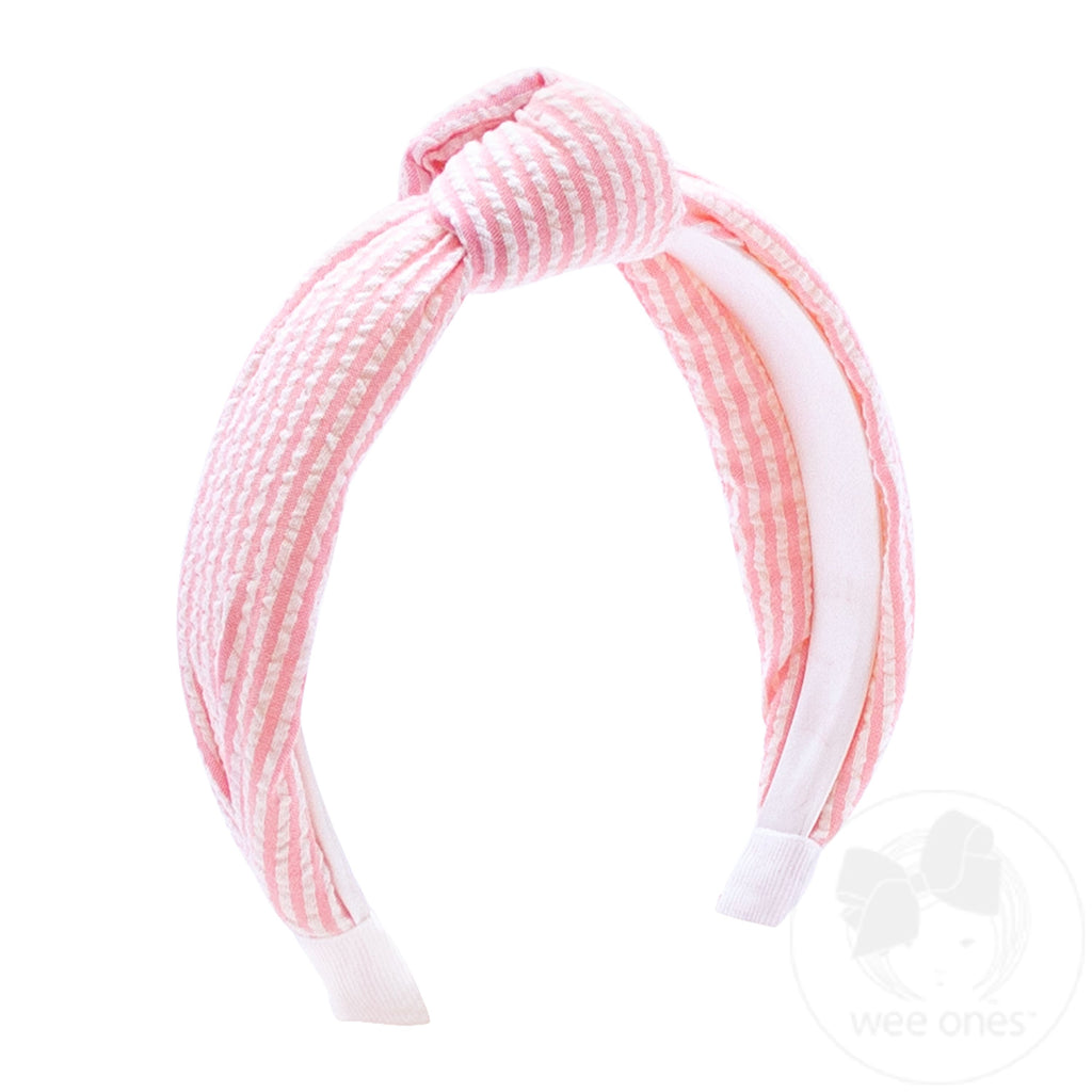 Genuine Seersucker Fabric Knot Padded Headband | Assorted