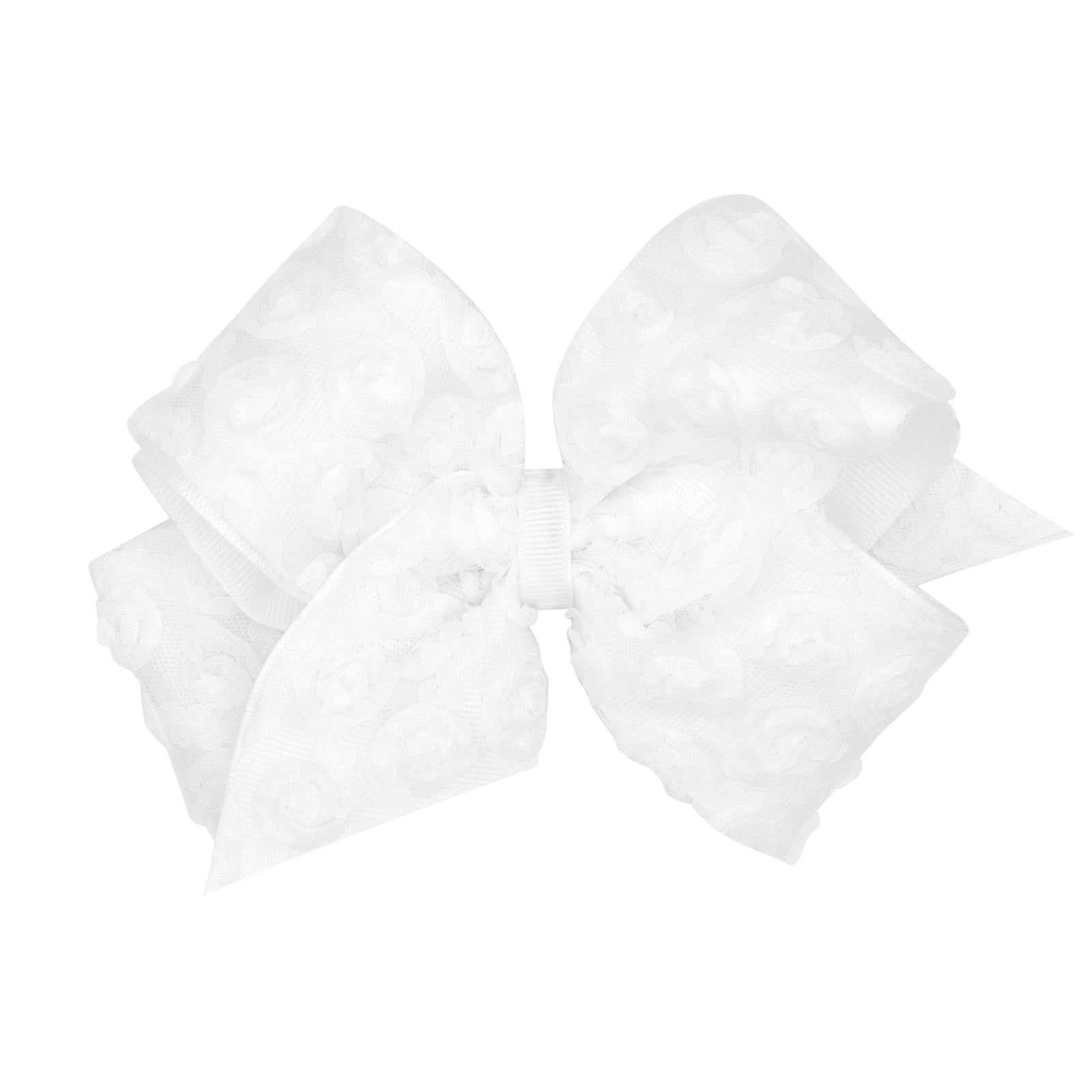 Rose Tulle Overlay Grosgrain Hair Bow | Assorted