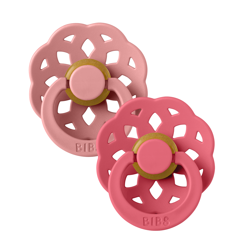 Boheme Natural Latex Pacifier 2 pack | Dusty Pink / Coral