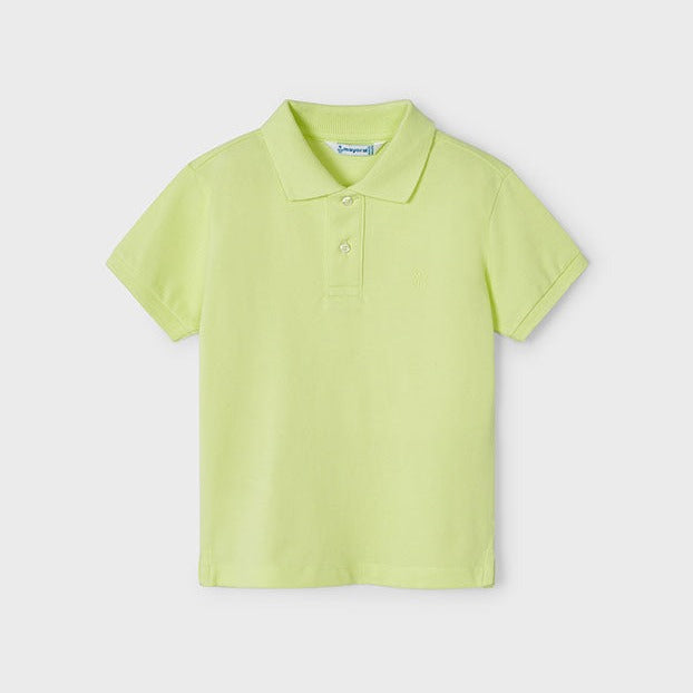 Boys Basic Short Sleeve Pique Polo Shirt | Lime