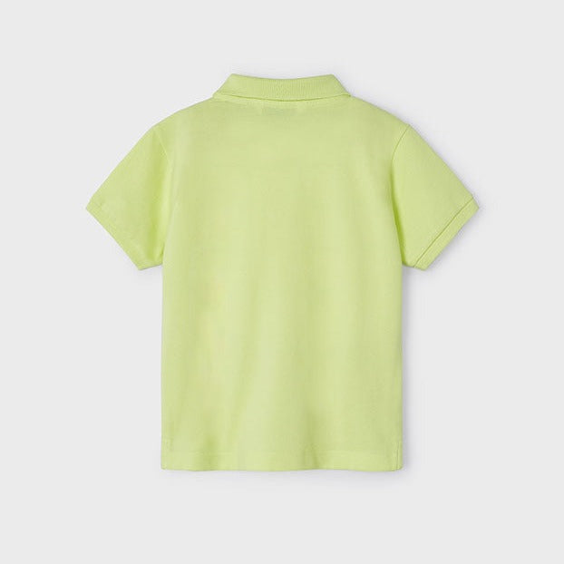Boys Basic Short Sleeve Pique Polo Shirt | Lime