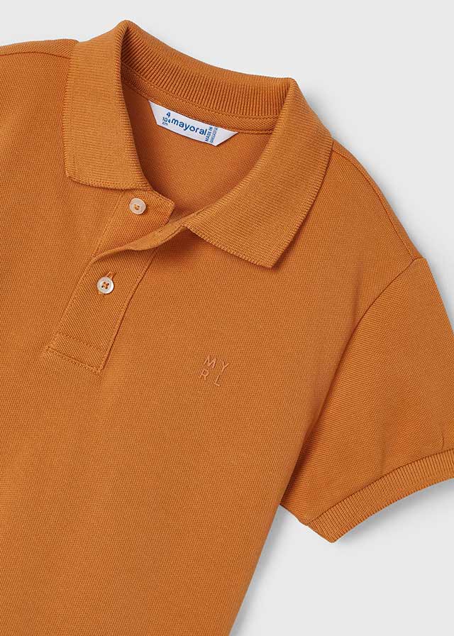 Boys Basic Short Sleeve Pique Polo Shirt | Paprika