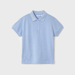 Boys Basic Short Sleeve Pique Polo Shirt | Powder Blue