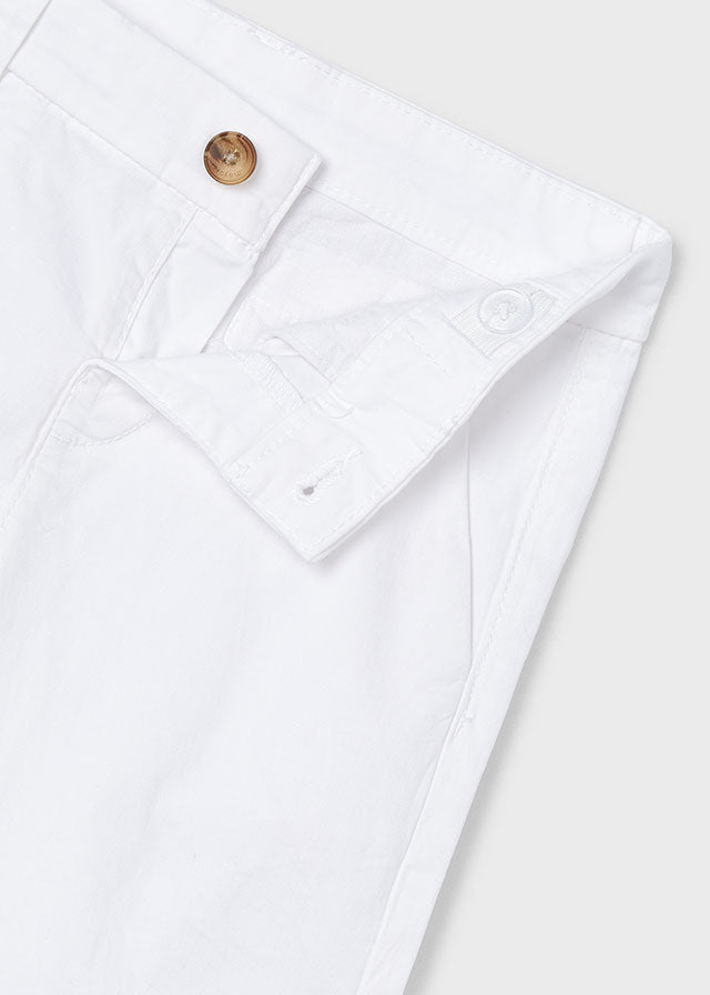 Boys Basic Twill Chino Short | White