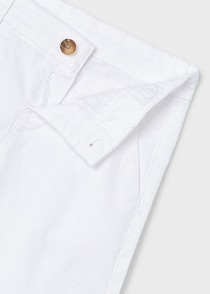 Boys Basic Twill Chino Short | White