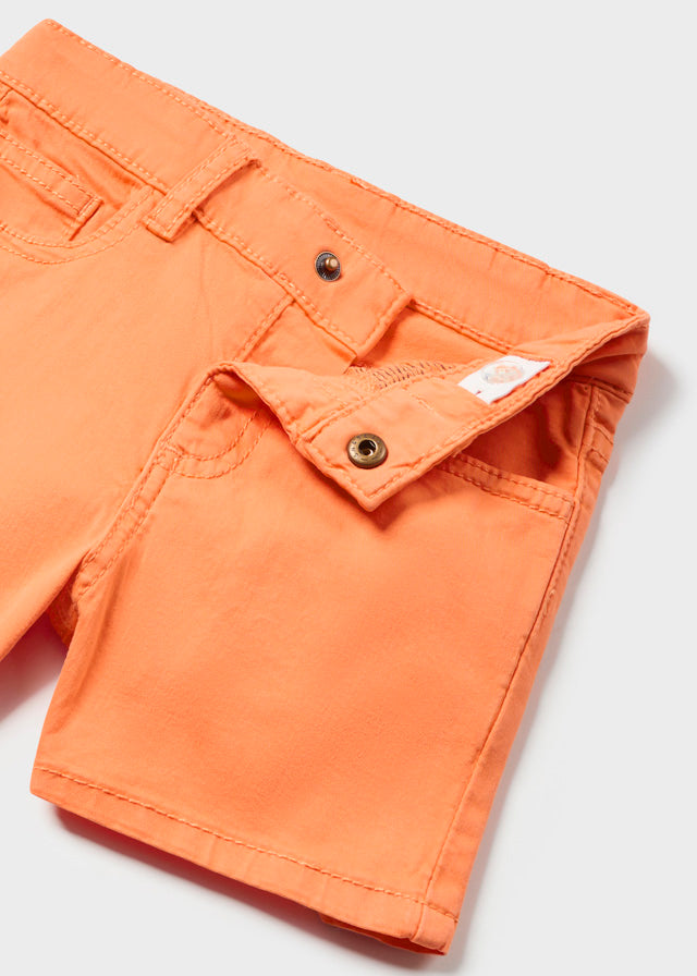 Baby Boy Basic 5 Pocket Twill Short | Tangerine