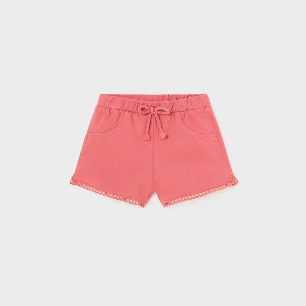 Baby Girl Chenille Pom Shorts | Clay