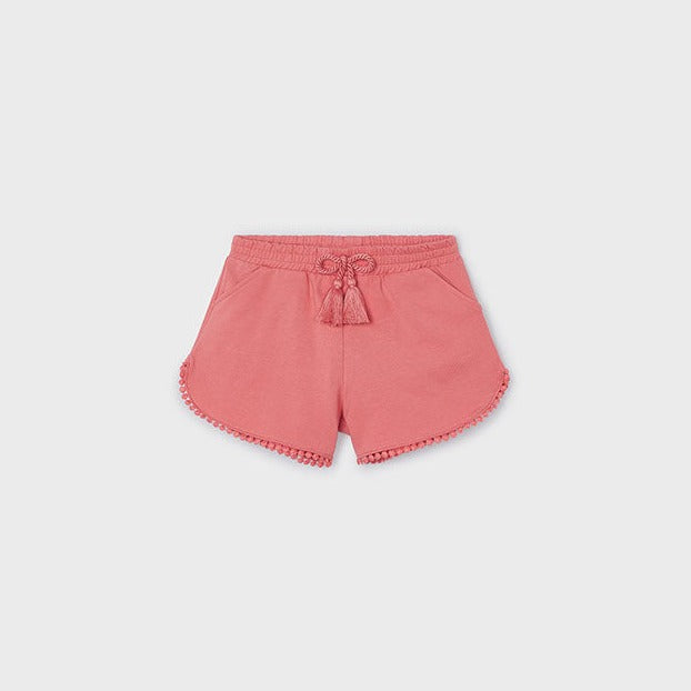 Girls Chenille Pom Shorts | Flamingo