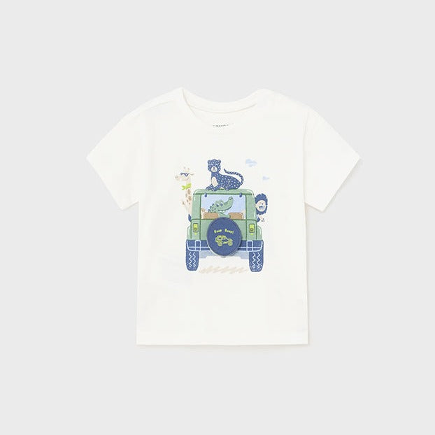 Baby Boy Jeep Graphic T-Shirt | Cream