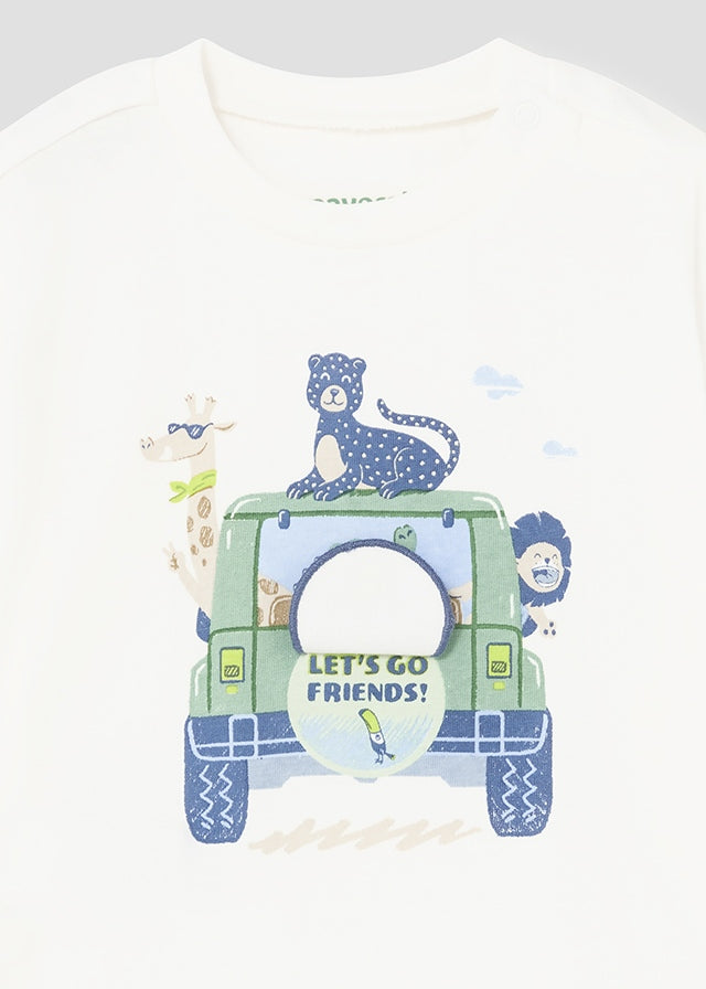 Baby Boy Jeep Graphic T-Shirt | Cream