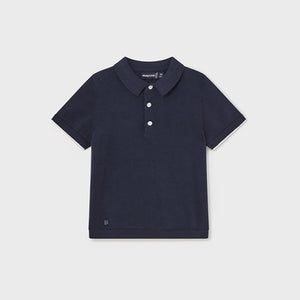 Baby Boy Short Sleeve Knit Polo Shirt | Navy